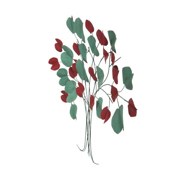 Decorazione murale rossa e verde Albero, 105 x 94 cm - Mauro Ferretti-image-2