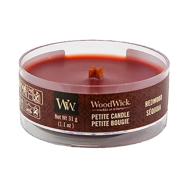 Svíčka s vůní santalového dřeva WoodWick Petite, doba hoření 8 h