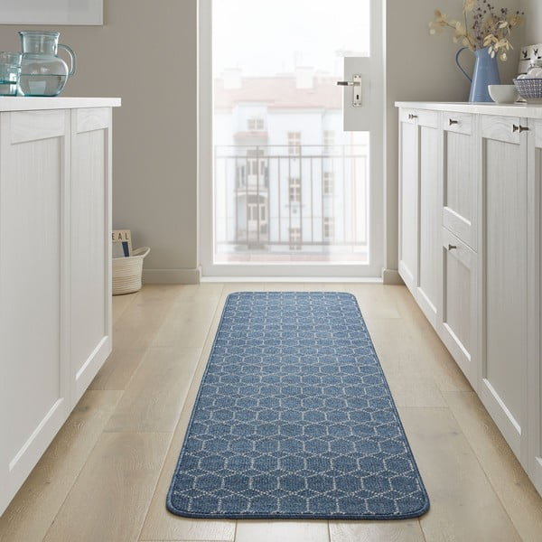 Runner lavabile blu scuro 57x230 cm Argyll - Flair Rugs-image-1
