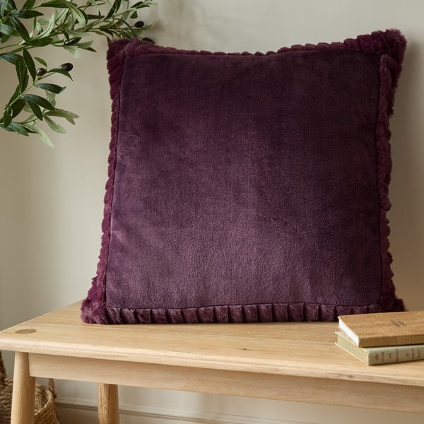 Cuscino decorativo in micropile 55x55 cm Velvet and Faux Fur – Catherine Lansfield-image-1