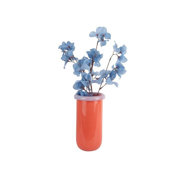 Vaso arancione in vetro (altezza totale 25 cm) Plegado  – PT LIVING-image-3