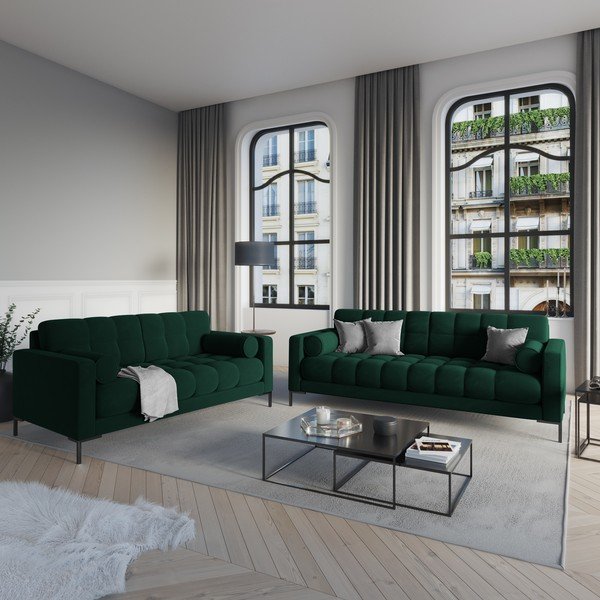 Divano in velluto verde scuro Bali - Cosmopolitan Design-image-1
