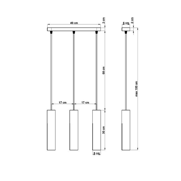 Apparecchio a sospensione, lunghezza 40 cm Bakari - Sollux-image-2