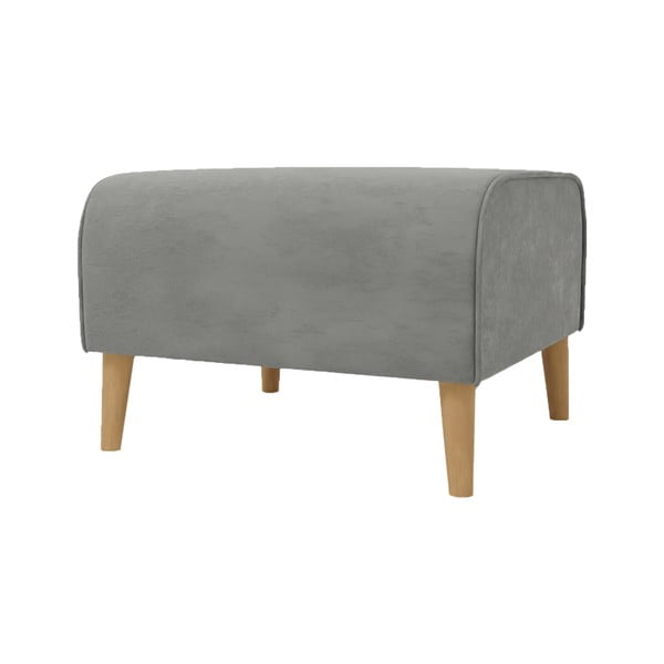 Pouf in velluto grigio chiaro Carole - Ropez