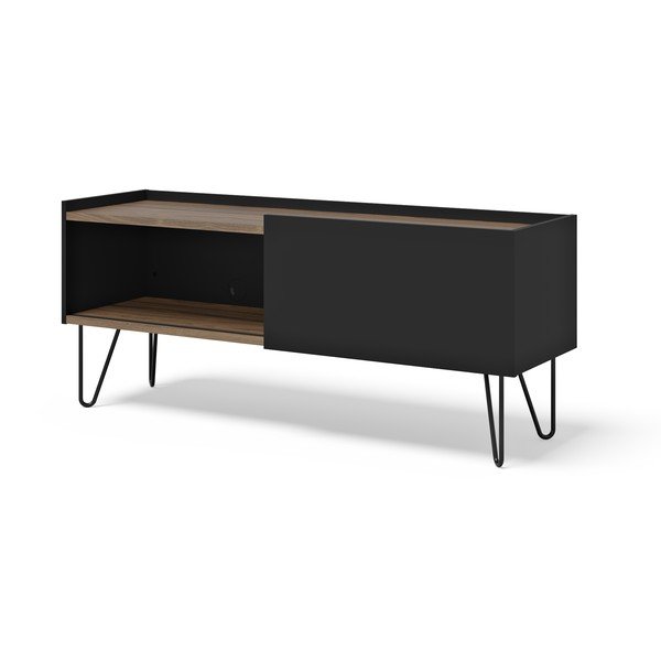 Tavolo TV marrone-nero in noce 140x59 cm Nina - TemaHome-image-2