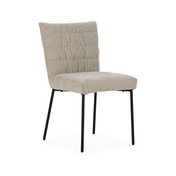 Sedie da pranzo in set beige imbottito 2 pz Naomi – MOME