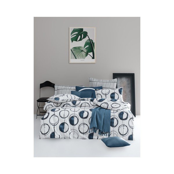 Lenzuolo matrimoniale in cotone Ranforce Piksel Blue, 200 x 220 cm - Mijolnir