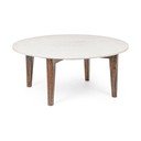 Tavolino da salotto rotondo bianco/di colore naturale con piano in marmo ø 75 cm Sylvester – Bizzotto