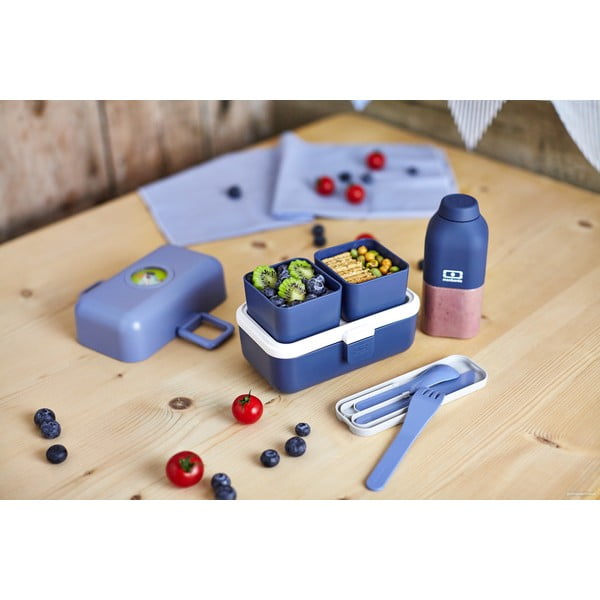 Set di 3 pezzi di posate da viaggio Pocket blu - Monbento-image-4