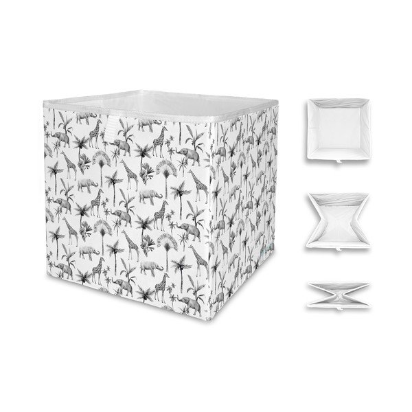 Contenitore in microfibra bianco e grigio , 32 l Safari Animals - Butter Kings