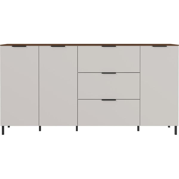 Cassettiera bassa grigia e beige in noce 192x98 cm California - Germania