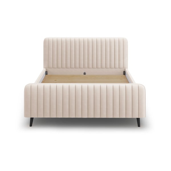 Letto matrimoniale imbottito beige con griglia 180x200 cm Lily - Micadoni Home-image-2
