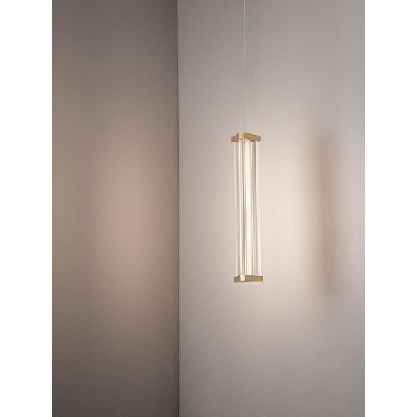 Lampadario LED oro opaco in metallo con paralume in vetro acrilico con intensità regolabile ø 6 cm Pheme – Nova Luce-image-2