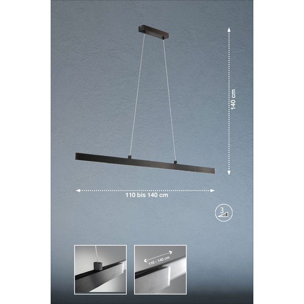 Lampadario dimmerabile a LED nero Orell - Fischer & Honsel-image-3