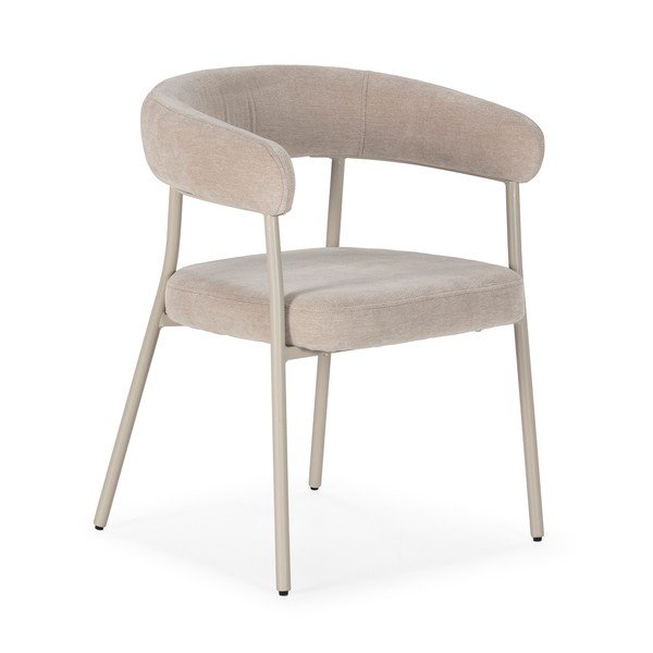 Set di sedie da pranzo beige in imbottito con braccioli 2 pz Yuri – MOME
