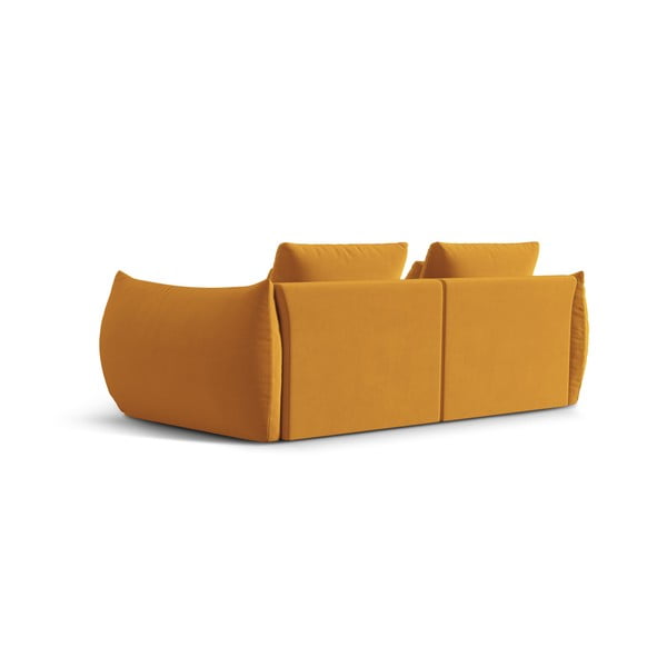 Divano giallo con rivestimento in velluto 232 cm Bloom – Micadoni -image-3
