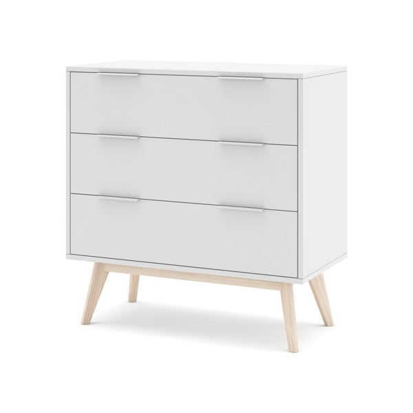 Cassettiera bassa bianca 80x83 cm Campus - Marckeric-image-3