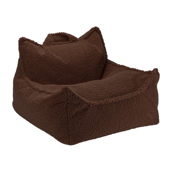 Pouf a sacco per bambini marrone scuro con rivestimento in bouclé Warm Hazel – Wigiwama