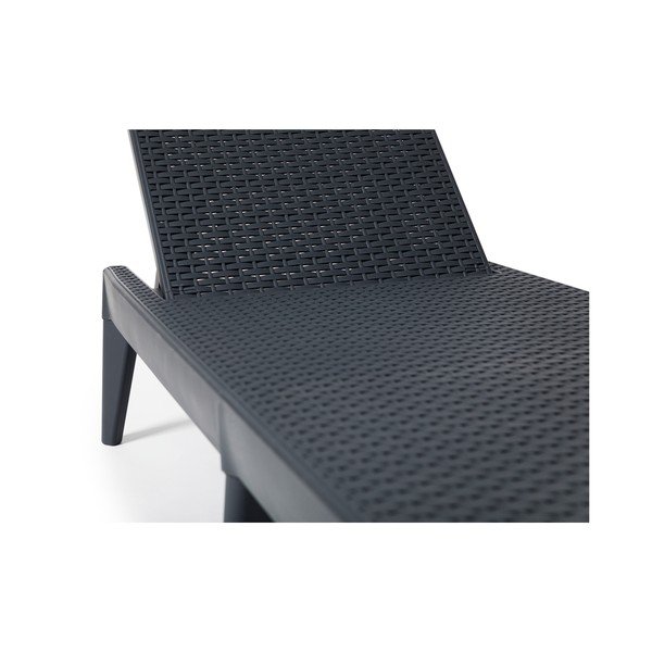 Lettino da giardino nero in rattan artificiale Numana - Toomax-image-4