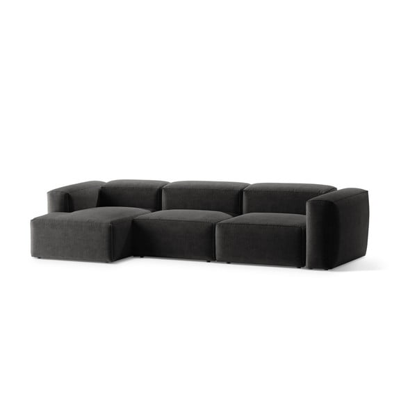 Divano angolare grigio scuro (con penisola a sinistra/con chaise lounge) Bergamo – Cosmopolitan Design-image-2