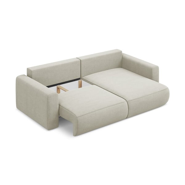 Divano angolare beige allungabile/con contenitore (con penisola a destra/con chaise lounge) Kapua – Makamii-image-4