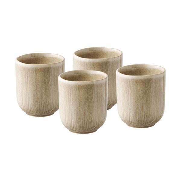 Tazzine in set beige in gres 4 pz 360 ml Viola – House Nordic