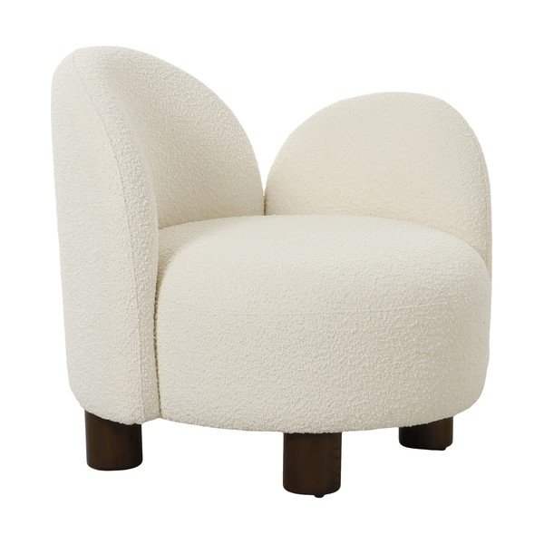 Poltrona bianca in tessuto bouclé Honolulu - House Nordic-image-2