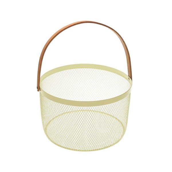 Cestino in metallo bianco crema - Versa-image-1