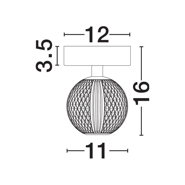Plafoniera LED dorata in alluminio con paralume in vetro acrilico Brillante – Nova Luce-image-4