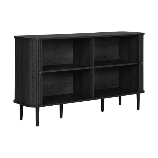 Credenza nera in pino massiccio 140x79x40 cm Nikko – House Nordic-image-4