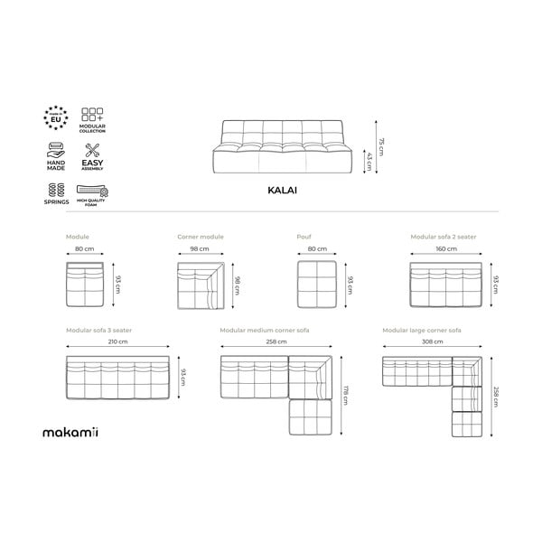 Parte divano componibile color crema con rivestimento in finta pelle Kalai – Makamii-image-4