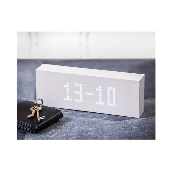 Sveglia bianca con orologio a display LED bianco Message Click - Gingko-image-4