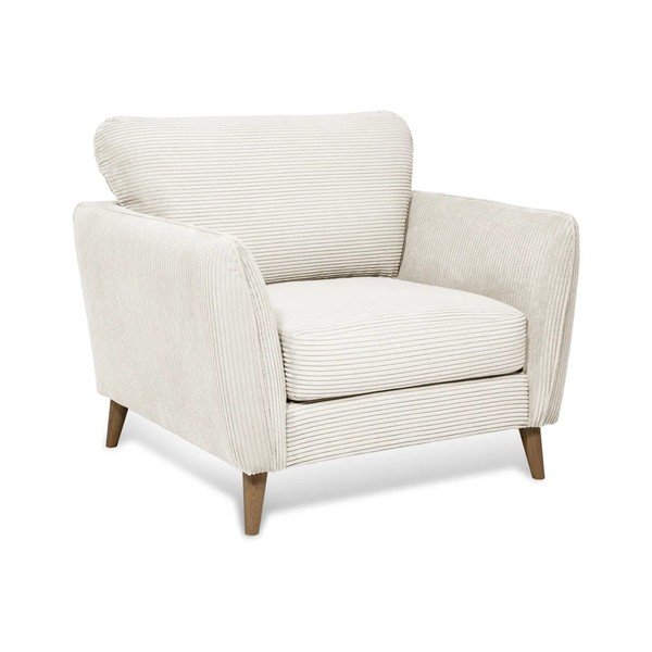 Poltrona in velluto a coste bianco Paris - Scandic