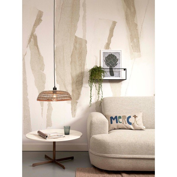 Lampada a sospensione con paralume in seagrass in colore nero-naturale ø 45 cm Pantanal - Good&Mojo-image-4