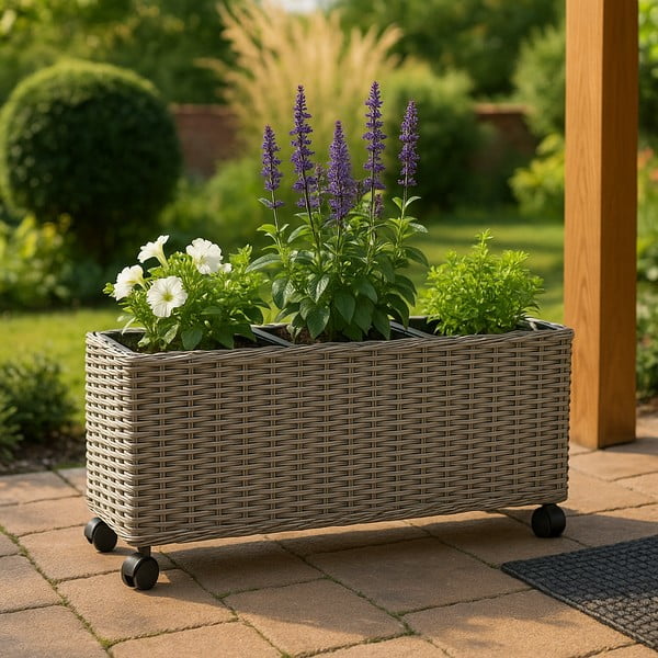 Vaso da giardino grigio naturale - Bonami Essentials-image-1