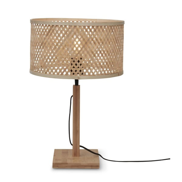Lampada da tavolo con paralume in bambù di colore naturale (altezza 38 cm) Java - Good&Mojo
