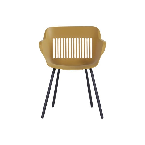 Set di 2 sedie da giardino in plastica giallo ocra Jill Rondo - Hartman-image-2