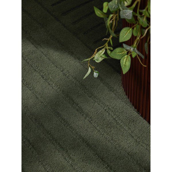 Tappeto rotondo verde scuro in lana tessuto a mano ø 120 cm Arcura – Vikosa-image-3