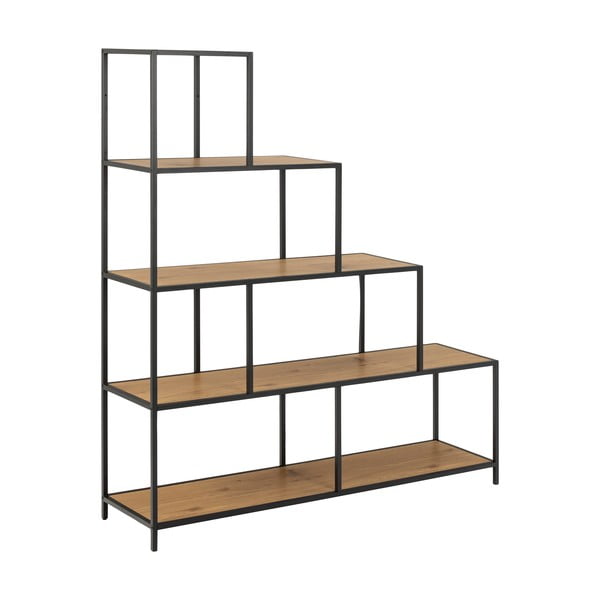 Libreria nera in rovere 135x150 cm Seaford - Actona-image-2