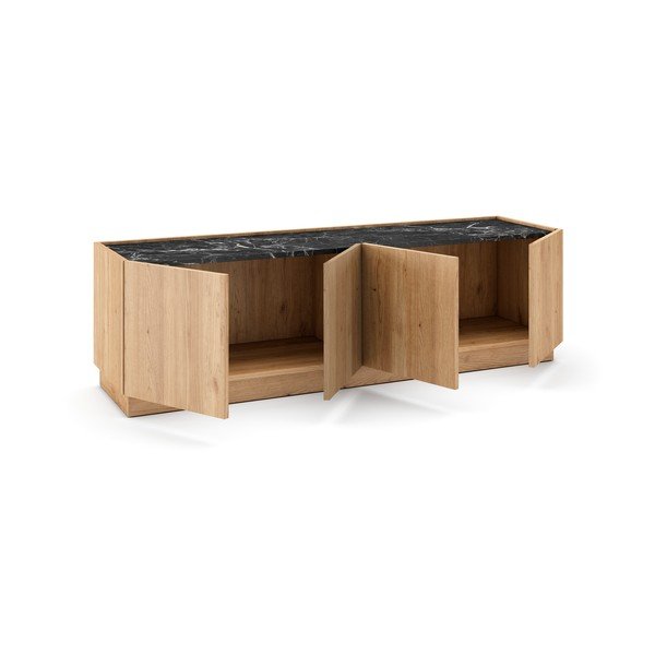 Tavolo TV in rovere nero/naturale 160x48 cm Dione - Marckeric-image-4