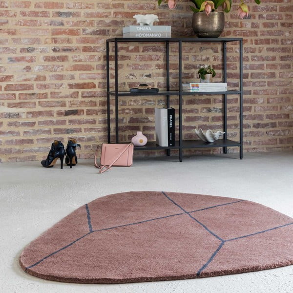 Tappeto in lana rosa 120x154 cm Shape - Mette Ditmer Denmark-image-1