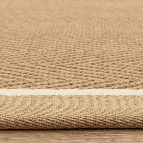 Tappeto in juta bifacciale e tessuto a mano colore naturale 240x340 cm Bordo Herringbone Linen - Asiatic Carpets-image-1