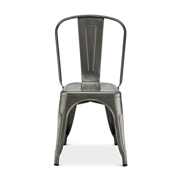 Set di 2 sedie da pranzo in metallo grigio chiaro Korona - Furnhouse-image-1