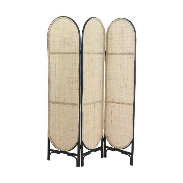 Paravento in rattan nero Herwin - Light & Living-image-2