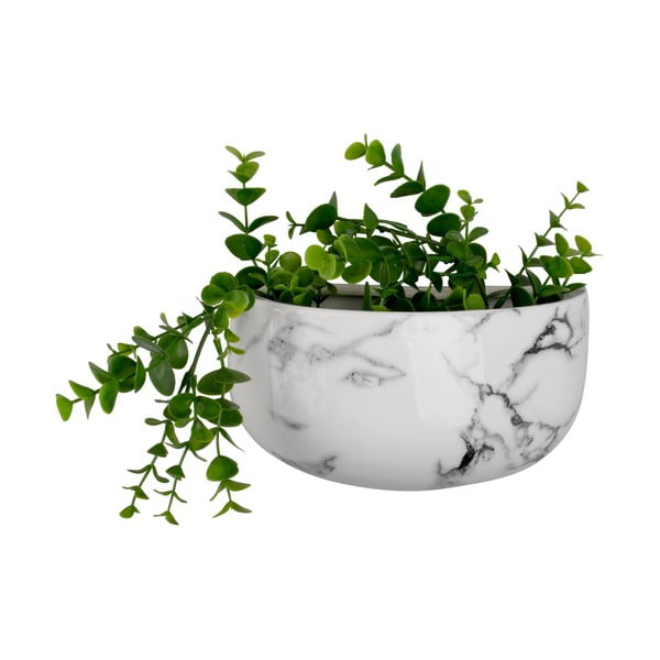 Vaso da parete in ceramica con decoro in marmo Oval - PT LIVING