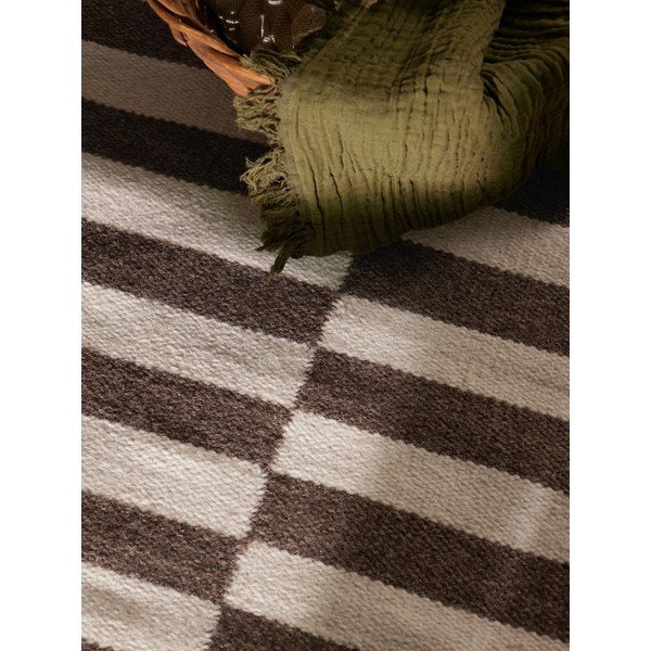 Tappeto bianco/marrone in lana reversibile/tessuto a mano 80x150 cm Vika – Hanse Home-image-3