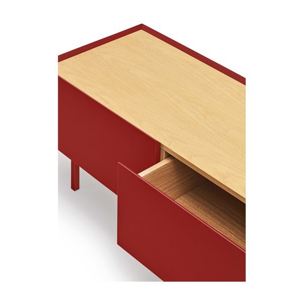 Mobile TV rosso scuro effetto rovere 180x45 cm Arista - Teulat-image-3