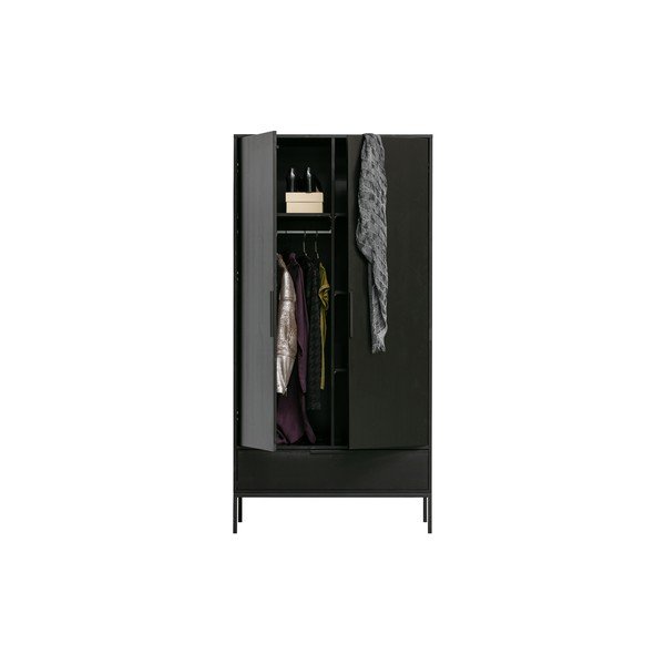 Armadio in legno di pino nero Adam - WOOOD-image-4
