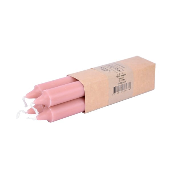 Set di 4 candele lunghe rosa Ego Dekor ED, durata di combustione 7 h - Eco candles by Ego dekor-image-2