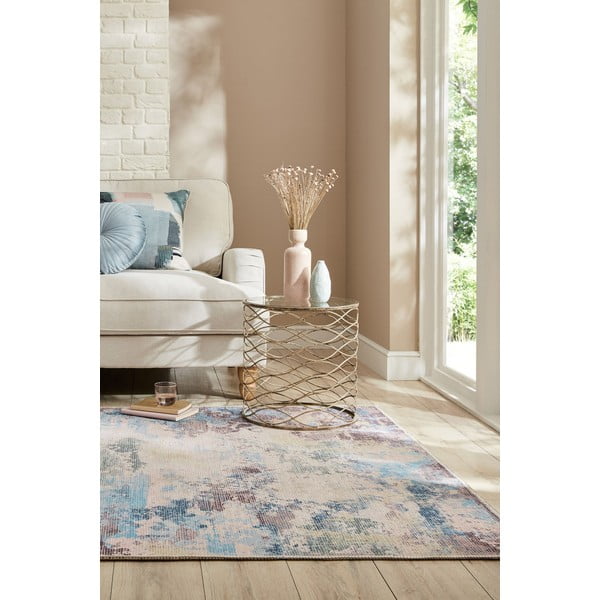 Tappeto lavabile blu-viola con fibre riciclate 80x150 cm Reid - Flair Rugs-image-1